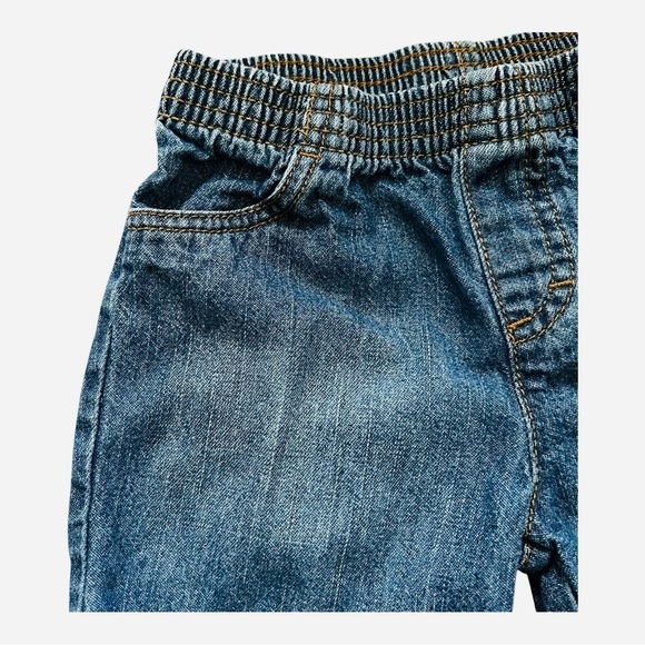 Okie Dokie casual blue denim shorts Girls 18 Mo cotton pull-on elastic waist - Picture 4 of 6